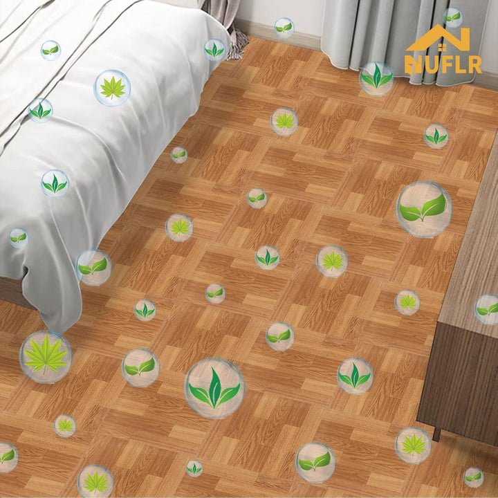 NUFLR Bodenfliesen Selbstklebend, PVC Bodenbelag, Vinylboden Selbstklebend mit Holzeffekt, Vinyl Fli