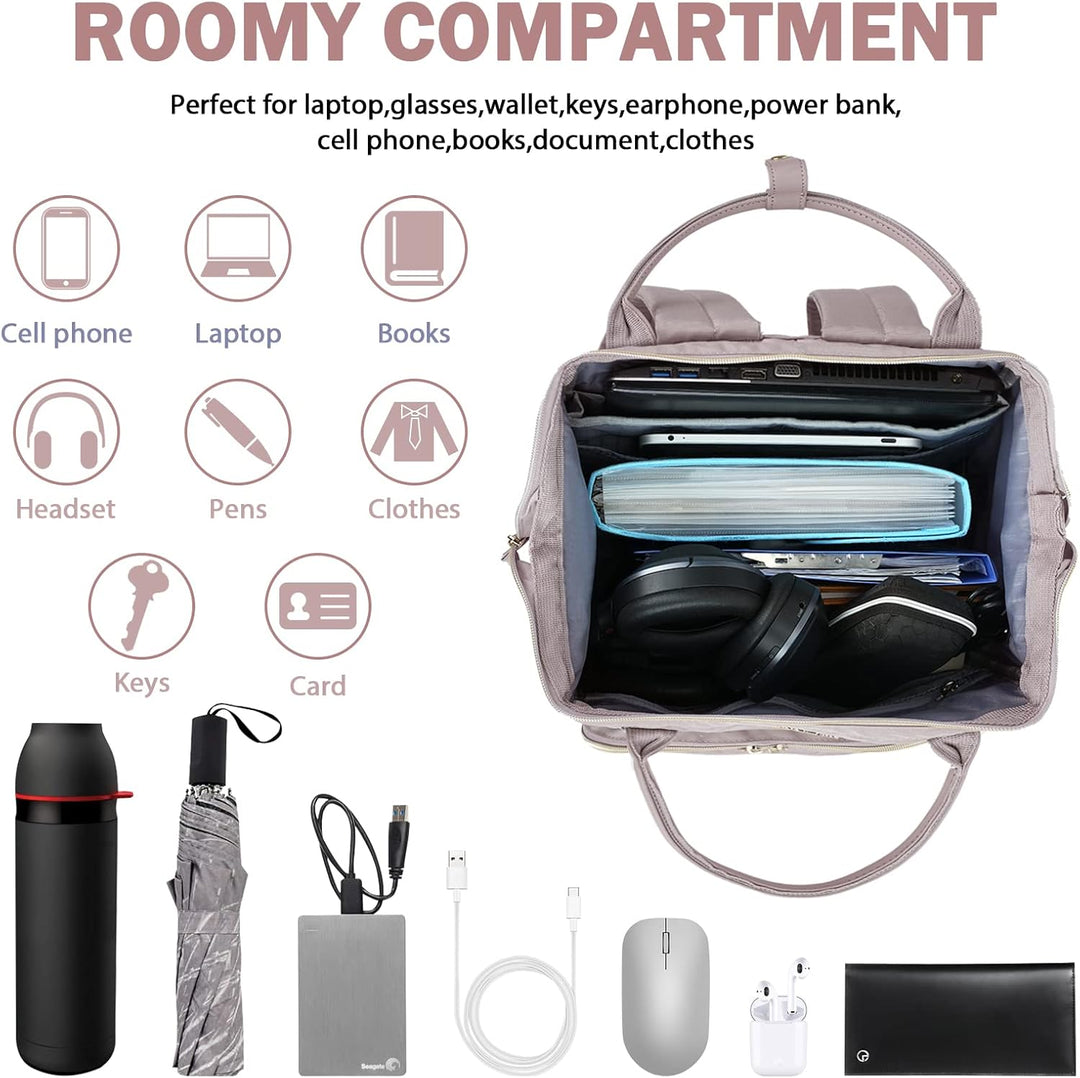 VANKEAN 17 Zoll Laptop Rucksack für damen Computer Arbeitstasche, grosse Kapazität wasserdichter Ruc