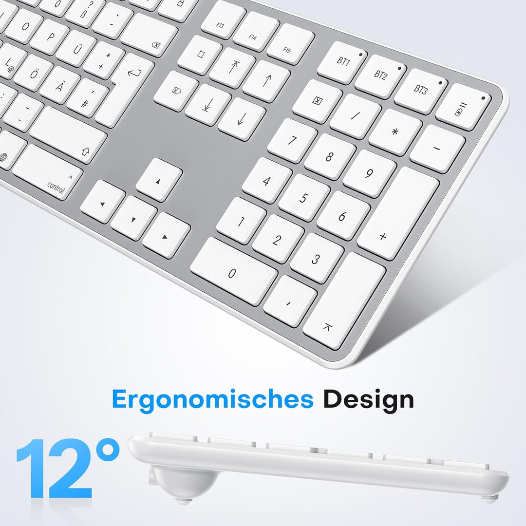 OMOTON Mac Tastatur Maus Set Kabellose für MacBook Air/Pro/iMac/iMac Pro/Mac mini, Bluetooth Funktas
