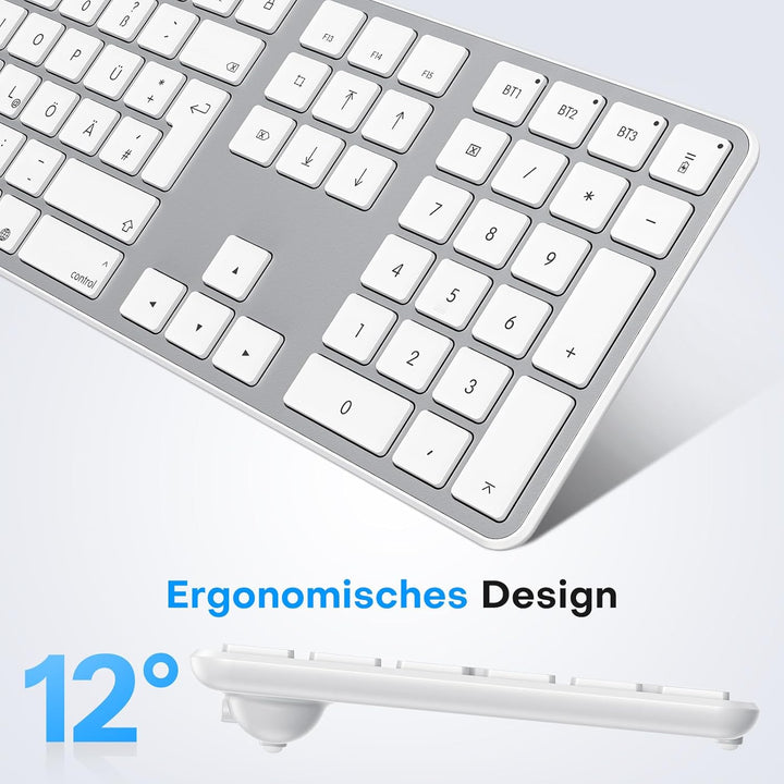 OMOTON Mac Tastatur Maus Set Kabellose für MacBook Air/Pro/iMac/iMac Pro/Mac mini, Bluetooth Funktas