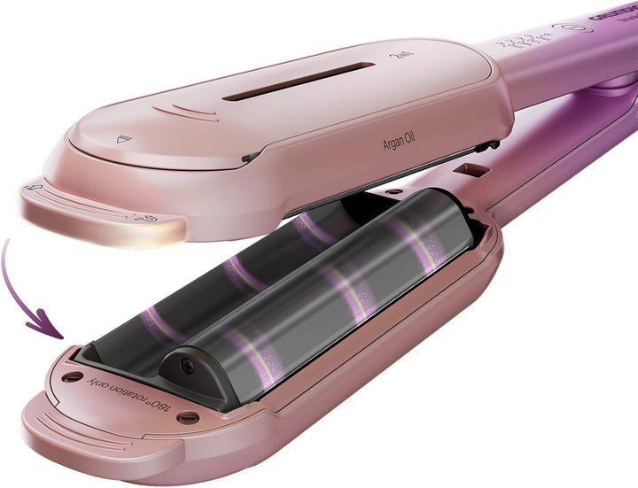 GRUNDIG HS 8331 BotanikaTwist 2in1 Hair Styler, rotierende Platten für Glätten und Stylen, schnelle