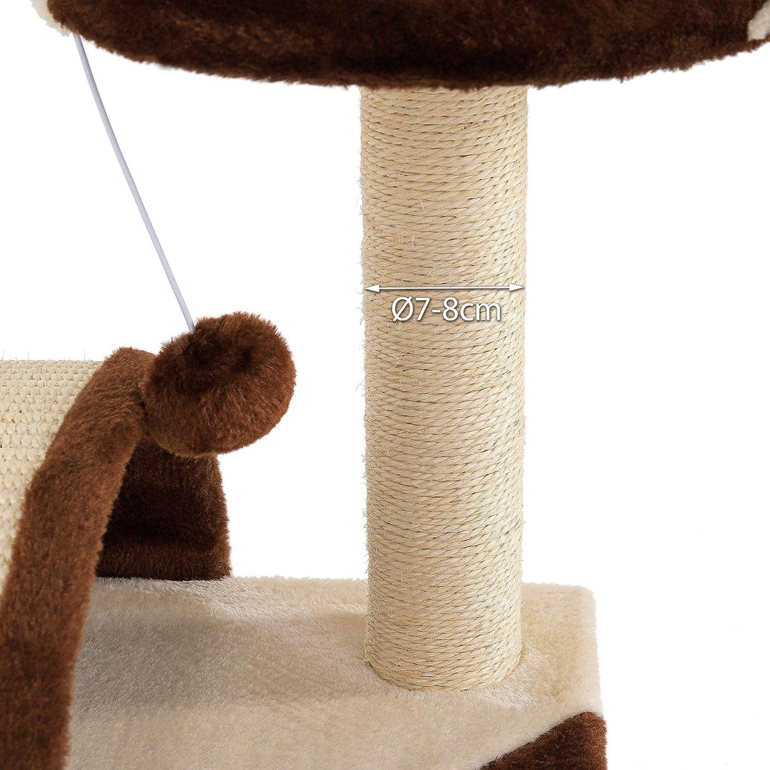 lionto Kratzbaum Kletterbaum Katzenkratzbaum Katzenbaum Höhe 43 cm, braun/beige Braun/Beige 43 cm, B