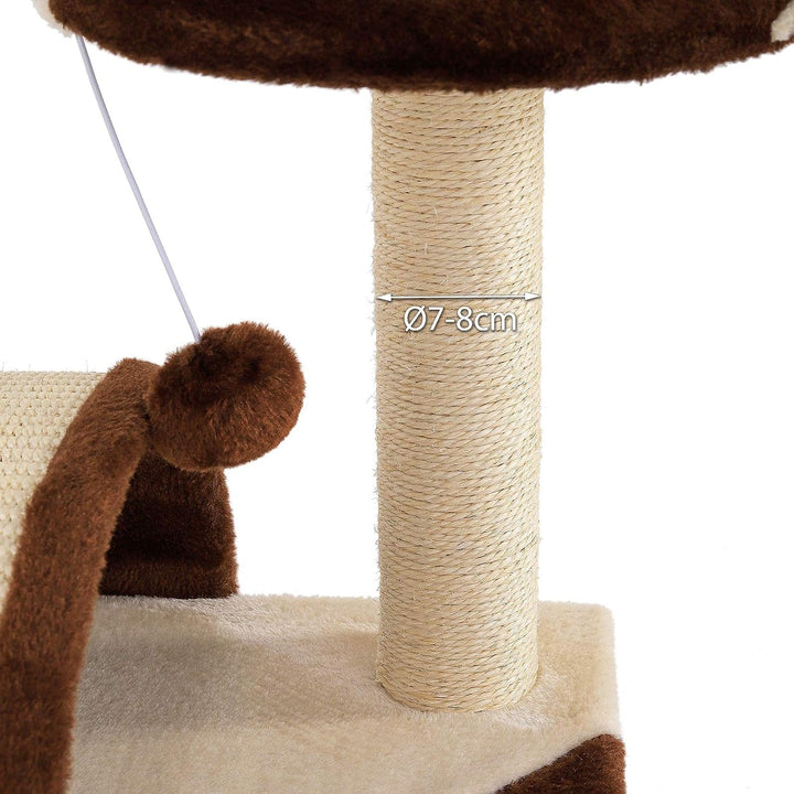 lionto Kratzbaum Kletterbaum Katzenkratzbaum Katzenbaum Höhe 43 cm, braun/beige Braun/Beige 43 cm, B