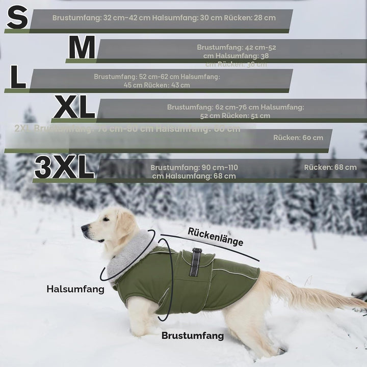 Lelepet Hundemantel Winterweste Reflektierende Fleece Hundejacke für Extra Grosse Hunde Wasserdicht