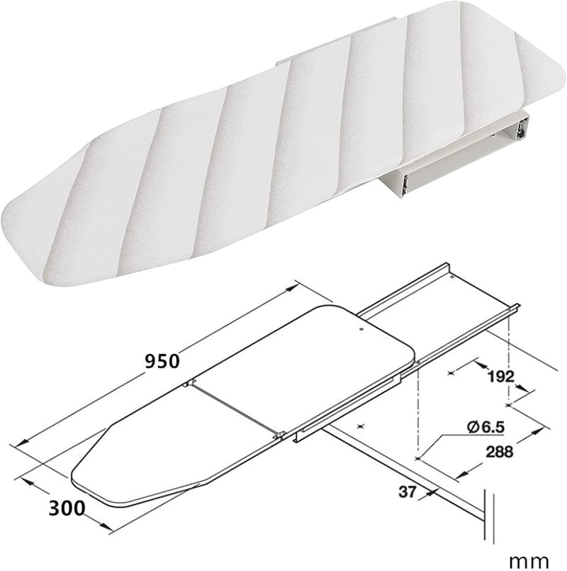 uyoyous Ausziehbares Bügelbrett Faltbares Bügelbrett Drehbar Klappbar Bügelbretter für Schublade Gar