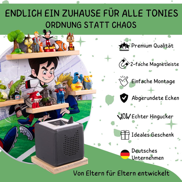 bunnyboo Toniebox Regal - Regal für Toniebox und Figuren - ausreichend Platz für bis zu 20 Tonie Fig