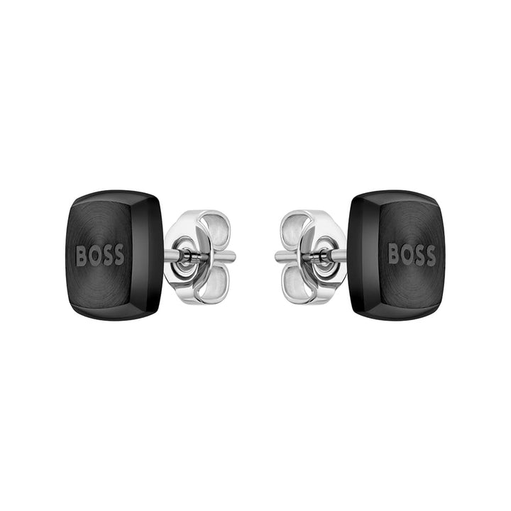 BOSS Jewelry Ohrstecker für Herren Kollektion YANN aus Edelstahl Black, Black