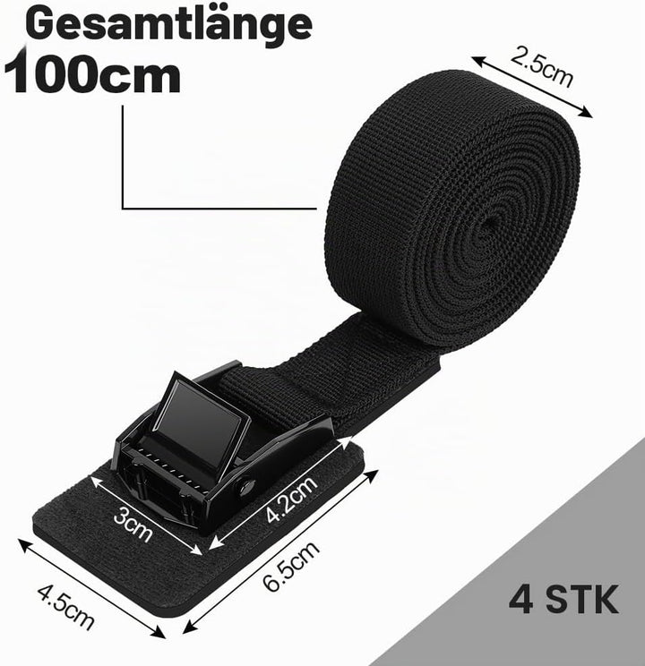 URAQT Spanngurt Befestigungsgurt, 4 x 250kg 1M sRatschenspanngurt Breite 25mm Zurrgurt mit Gepolster