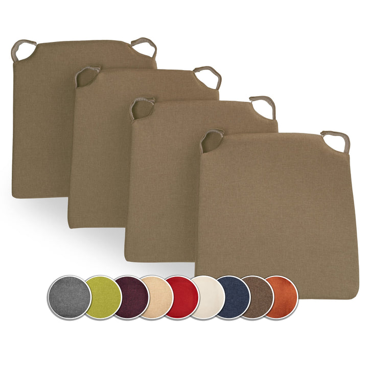 sunnypillow 4er Set Stuhlkissen mit Klettverschluss Polsterauflage Auflage für Stühle - Indoor/Outdo