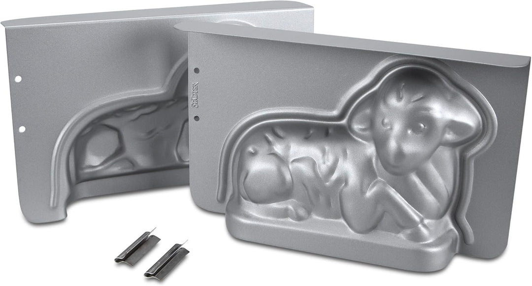 Städter Backform in Form eines Osterlamm, aus silberfarbenem Metall, Temperaturbeständig bis 230 °C,