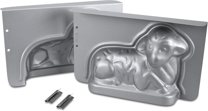 Städter Backform in Form eines Osterlamm, aus silberfarbenem Metall, Temperaturbeständig bis 230 °C,