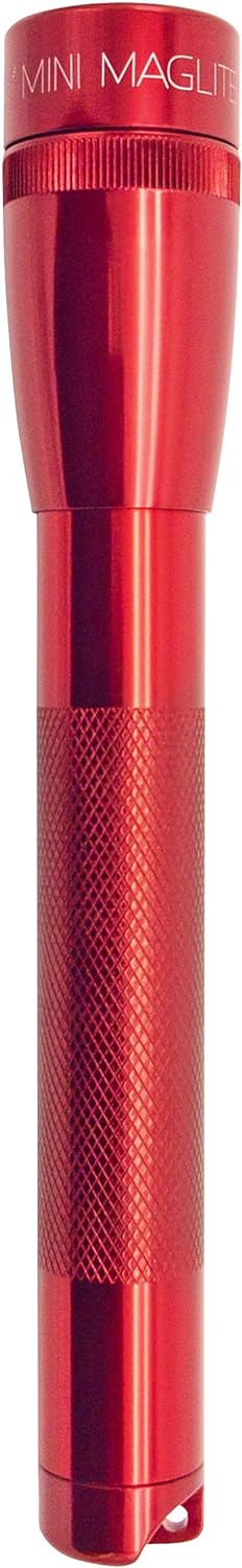 Mag-Lite SP22037F Mini Maglite 2AA Multimode Hochleistungs-LED-Taschenlampe, 17 cm rot inkl. 2 Migno