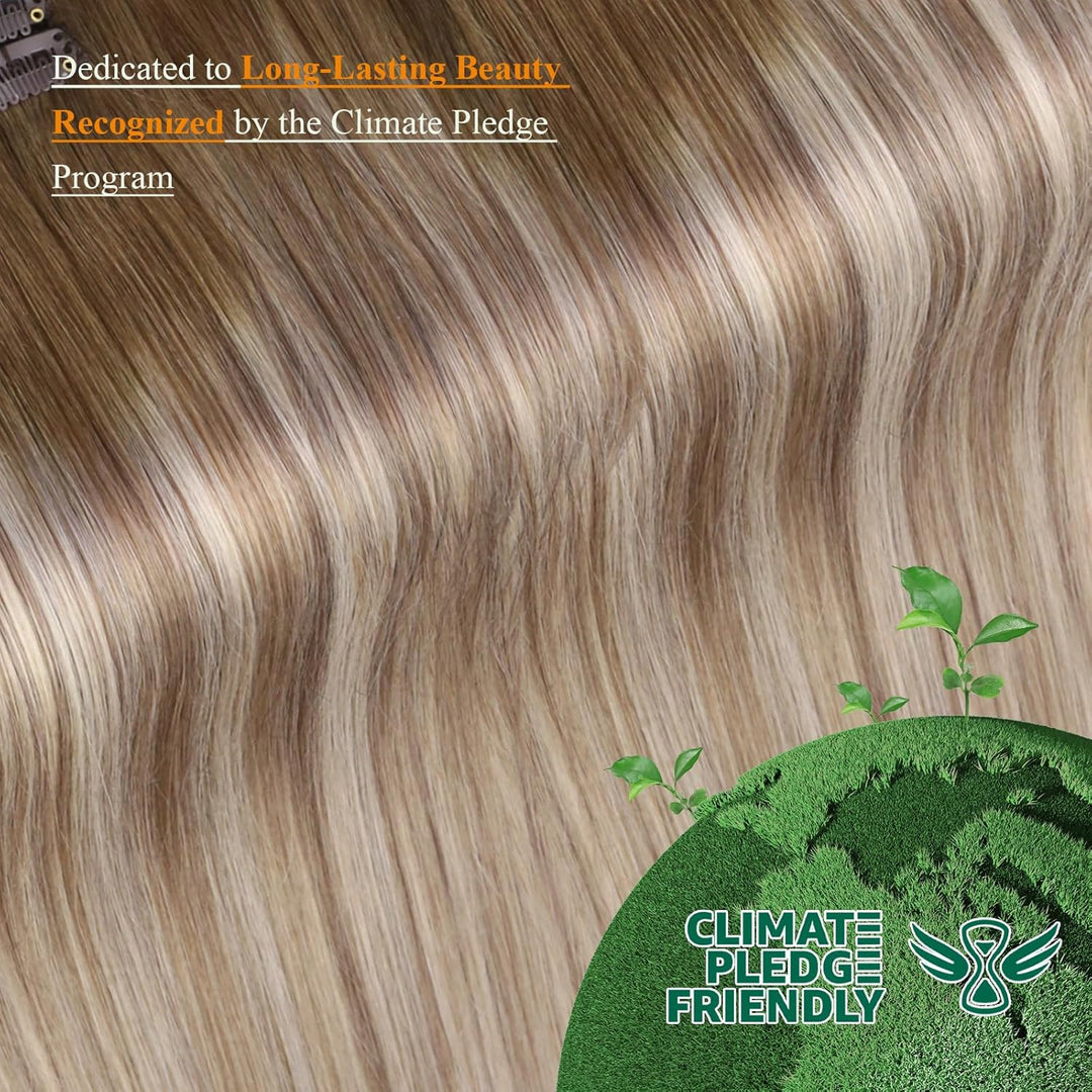 Easyouth Balayage Clip Extension Echthaar Blond Clip in Haar Extensions Remy Menschlich Clips in Haa