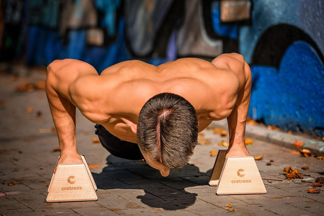 Liegestützgriffe aus Holz Parallettes Holzbarren - Tolles Trainingsausrüstung - Körpertraining auf H