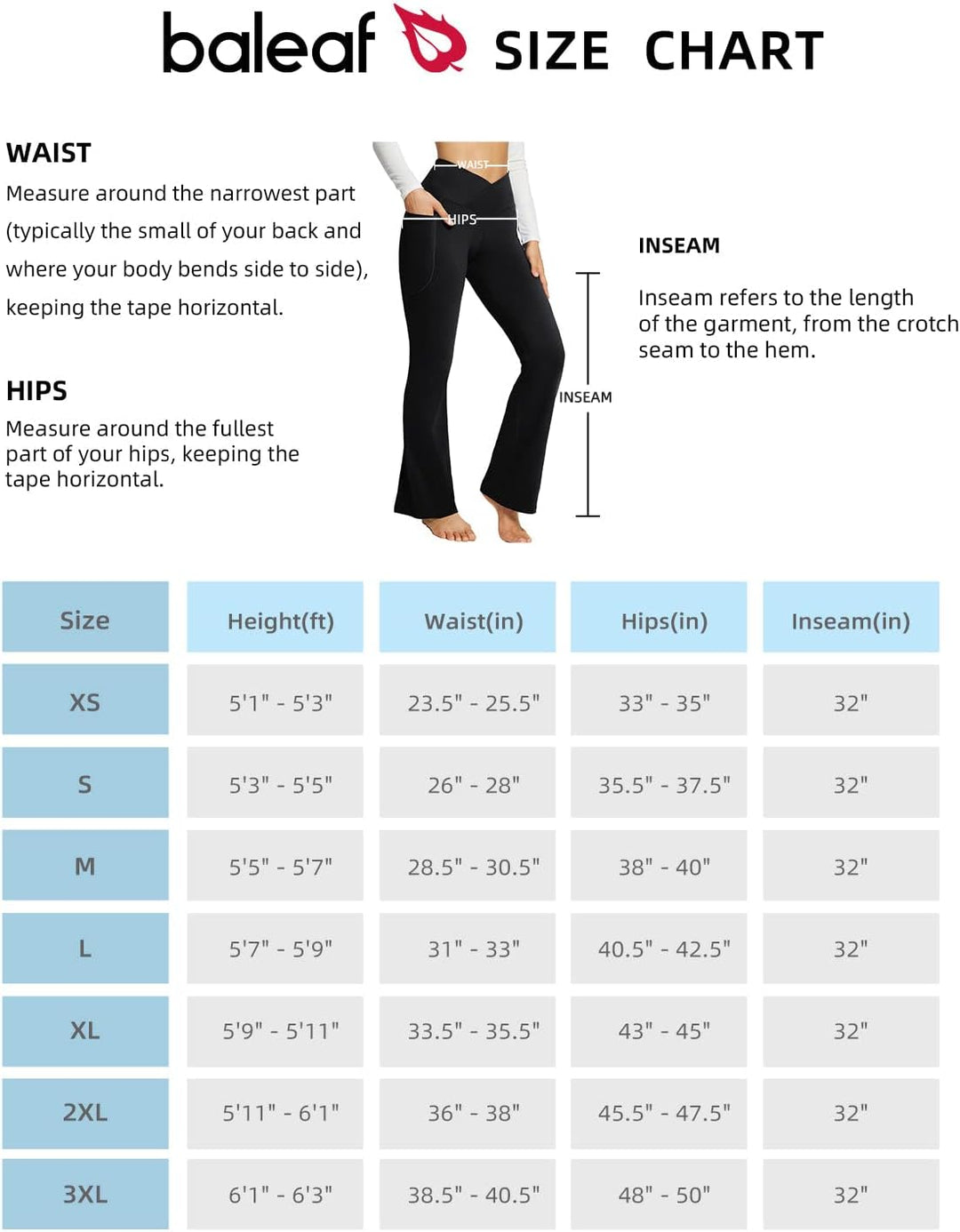 BALEAF Damen Yoga Hose mit Taschen High Waisted Flare Leggings Casual Workout Weite Beinhose M Aa-sc