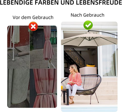 MENAYODA Sonnenschirm Ersatzbezug, Terrassenschirm Ersatzdach, 3 m Wasserdicht, Langlebig Sonnenschi