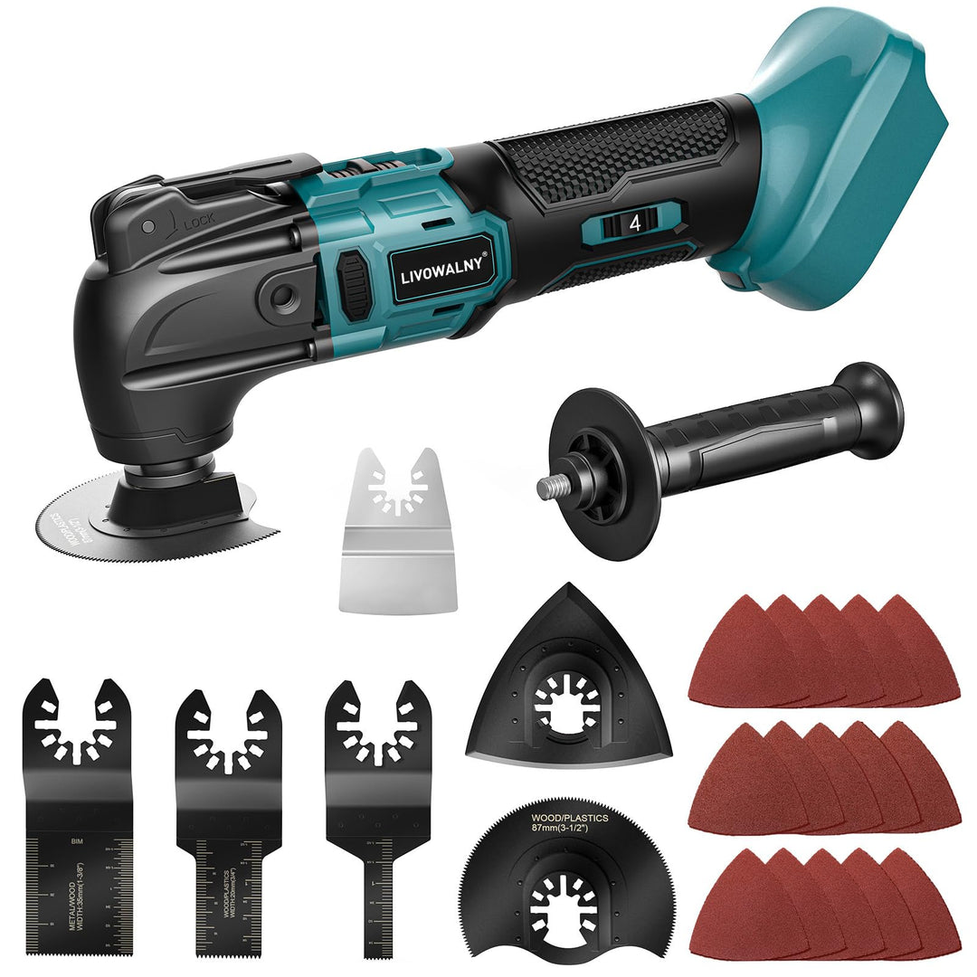 LIVOWALNY Akku-Multifunktionswerkzeug, Oszillierwerkzeug, Multitool Kompatibel mit Makita 18V, 6-Gan