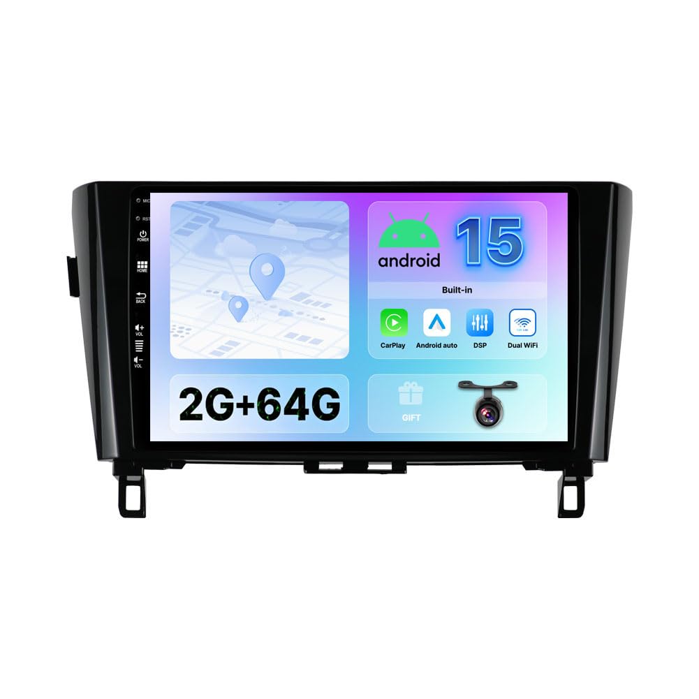 Android 15 Autoradio für Nissan XTrail Qashqai j11 Rouge (2014-2018) - Eingebautes CarPlay Android A
