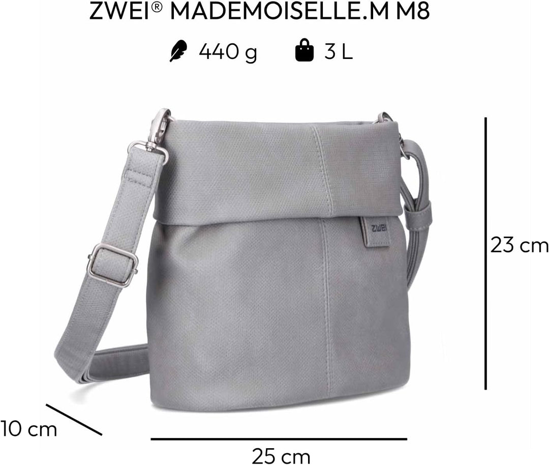 Zwei Damen Handtasche Mademoiselle.M M8 Crossbody Bag 3 L Umhängetasche aus Kunstleder mit Geheimfac