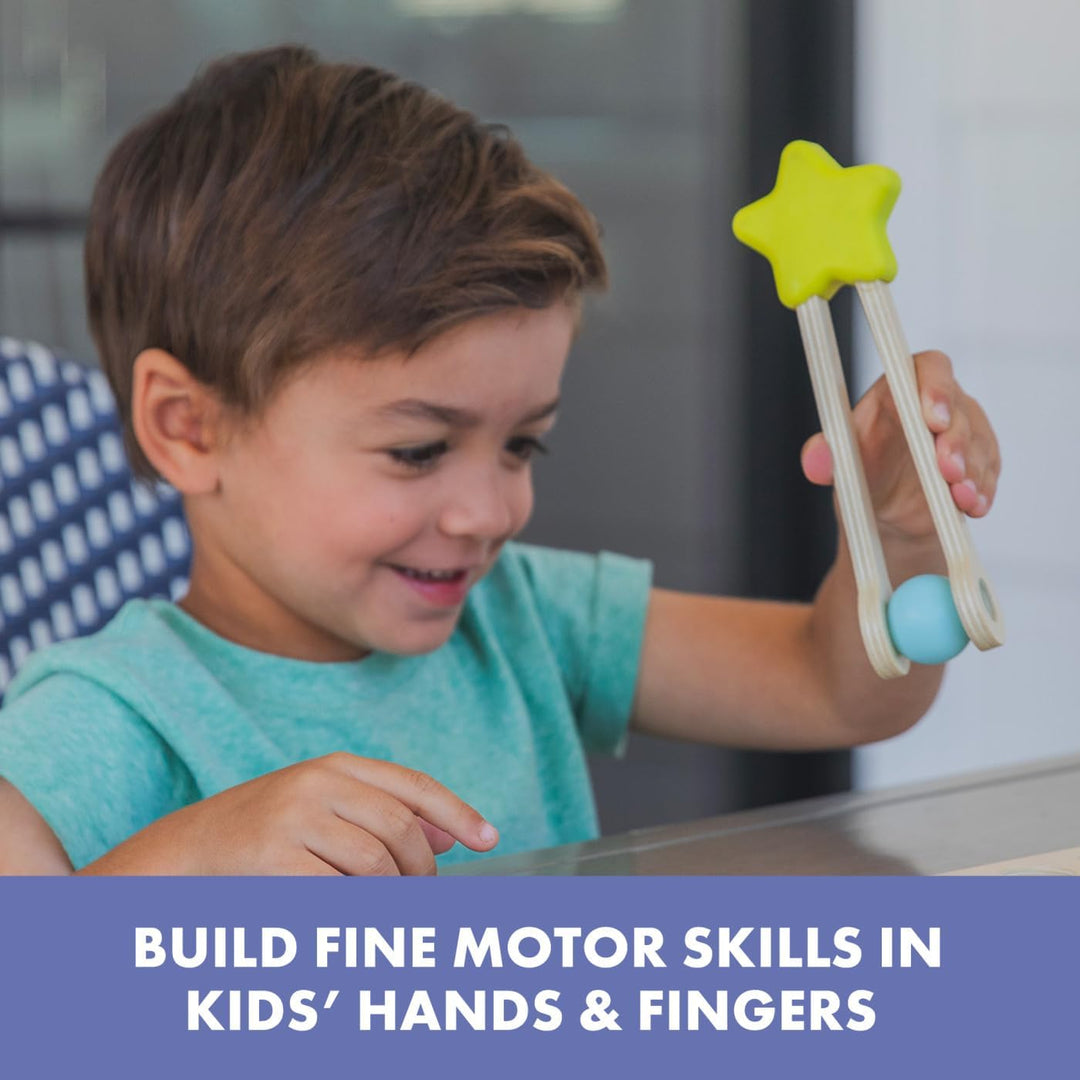 Learning Resources Easy Tweezies Gruppenset, Montessori Holzpinzetten ab 3 Jahren, Feinmotorik-Werkz