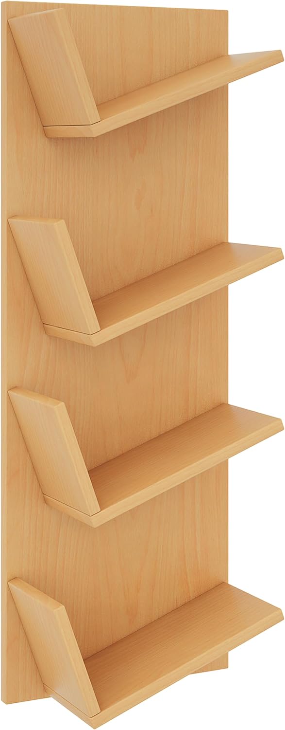 VCM Holz Wandregal Hängeregal Regal Bücherregal Wandboard Deko Board Lansi Mini Buche Beech Modern,