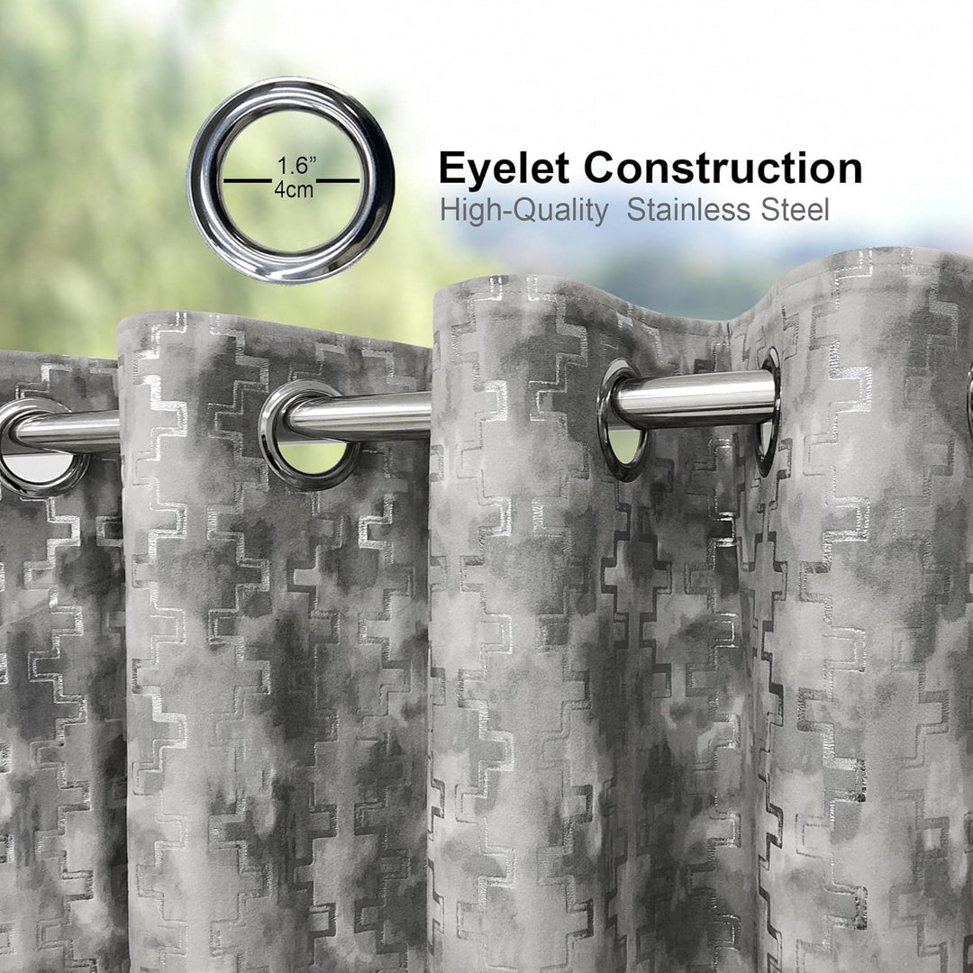 always4u 100% Blickdicht Vorhang Elegante Gardinen mit Muster Verdunkelung Schallschutz Thermogardin