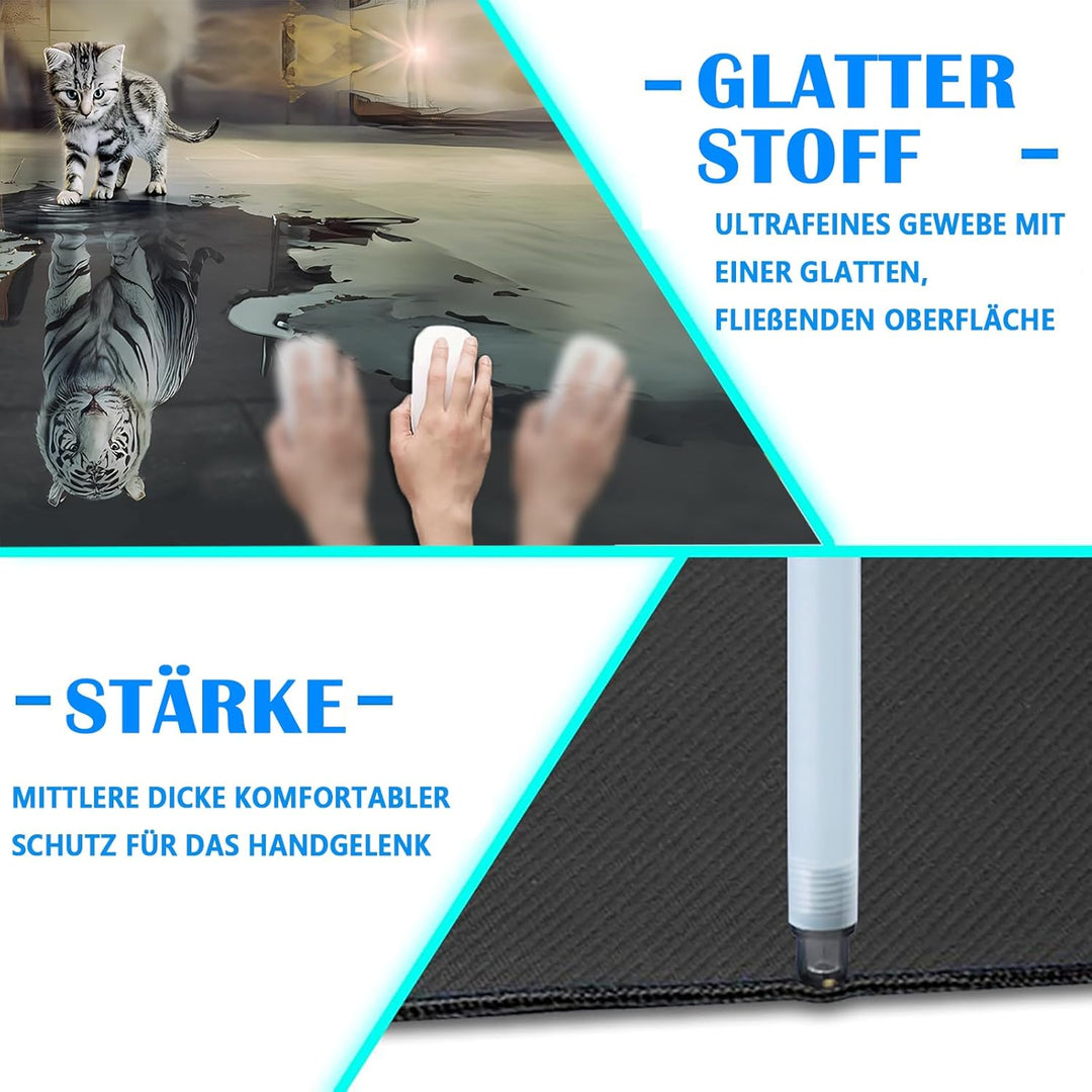 Gaming Mauspad - Mousepad 900 x 400 × 3 MM - XXL Mousepad gross mit Motiv Rutschfestem Gummiboden, v