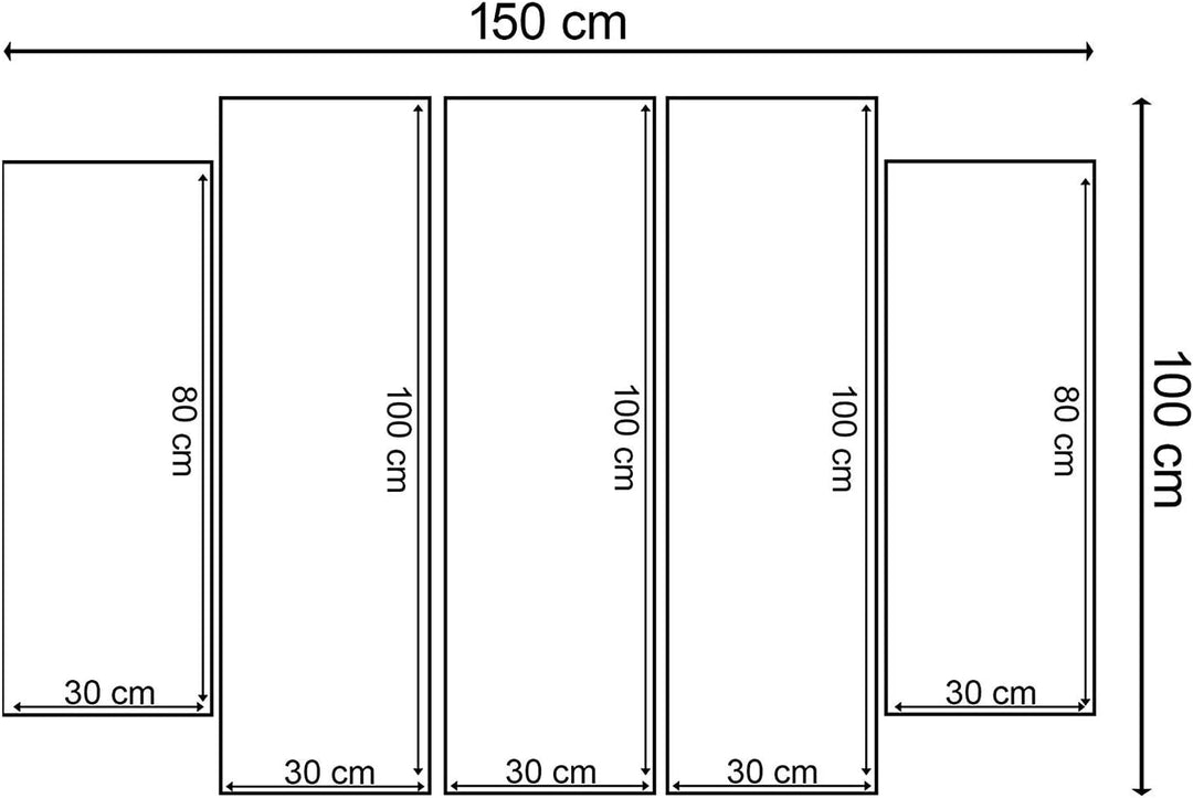Feeby. Leinwandbild - 5 Teile - Bilder, Wand Bild, Wandbilder, Kunstdruck XXL, 5-Teilig, Typ B, 150x