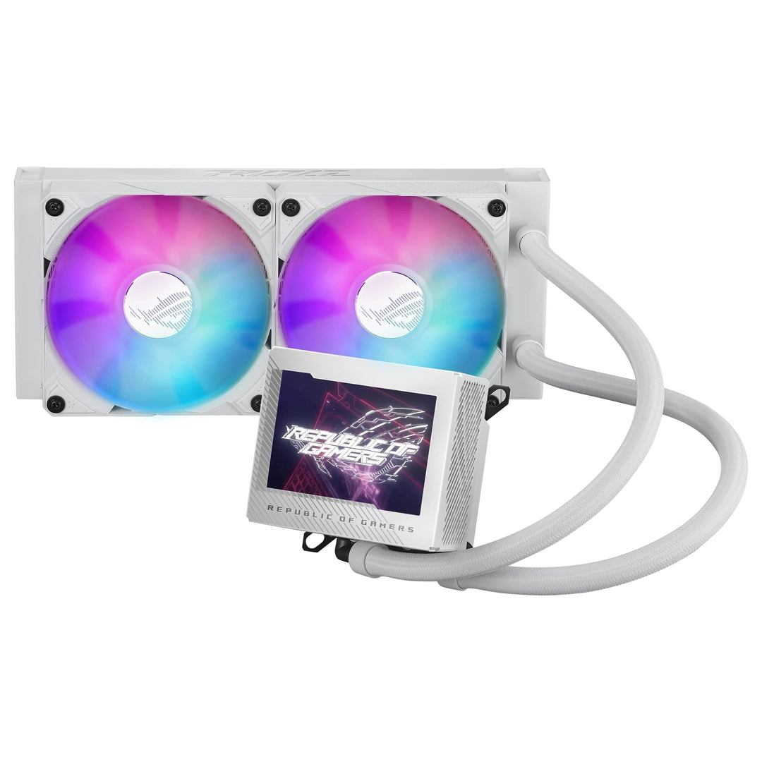 ASUS ROG Ryujin III 240 ARGB White Edition All-in-One Flüssig CPU-Kühler (3,5 Zoll LCD, Asetek-Pumpe