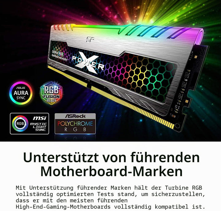 SP Silicon Power XPOWER RGB Turbine Gaming DDR4 3200 MHz (PC4 25600) 288-pin CL16 1,35 V UDIMM Deskt