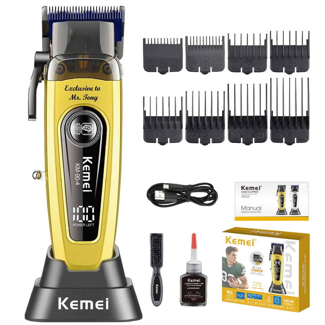 KEMEI KM-90-4 Professionelle schnurlose Haarschneidemaschine, verstellbare Klinge, Haar- &amp; Bartschne