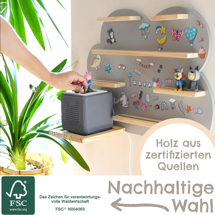 Milula Studios Tonie Regal Wolke Gross für 55 Tonie, für Toniebox & Tonie Hörfiguren, Mädchen & Jung