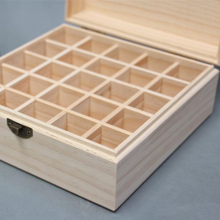 RoseFlower 25 Slots Ätherisches Öl Box aus Holz - Ideales Aufbewahrungsbox Organisator für Ätherisch