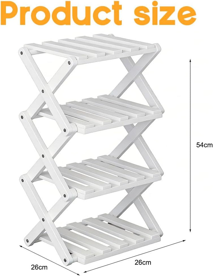 CEWROM Kleines Schuhregal, Vertikaler Schuhhalter aus Bambus, Schuh-Organizer, Multifunktionales sch