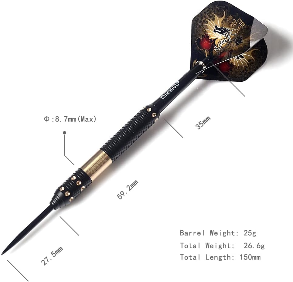 CUESOUL Dragon Deluxe Messing Steel Dartpfeile, 21 Gramm J2103 25 Gramm, J2103 25 Gramm
