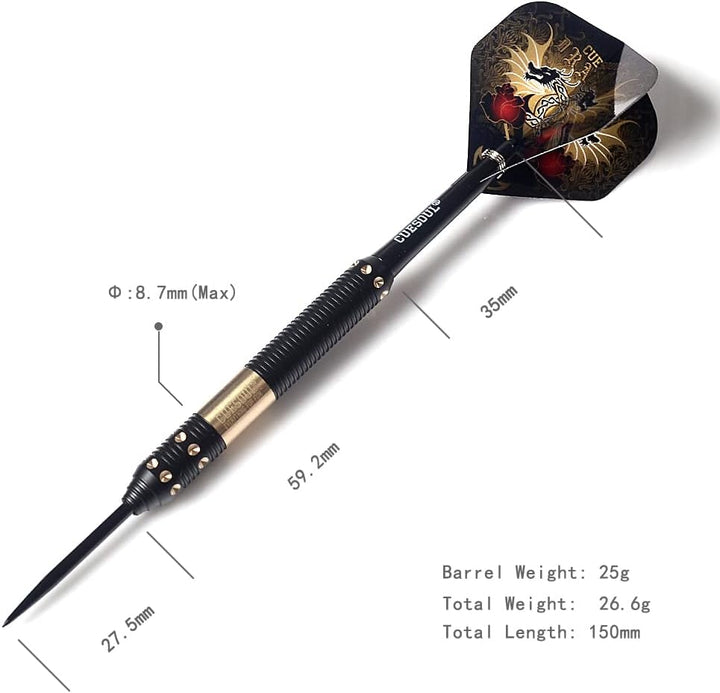 CUESOUL Dragon Deluxe Messing Steel Dartpfeile, 21 Gramm J2103 25 Gramm, J2103 25 Gramm