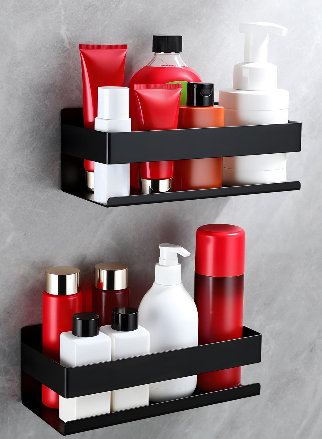 Duschablage ohne Bohren - 2 Stück rostfreie Badezimmer Organizer, Badregal Ohne Bohren Shampoo Halte