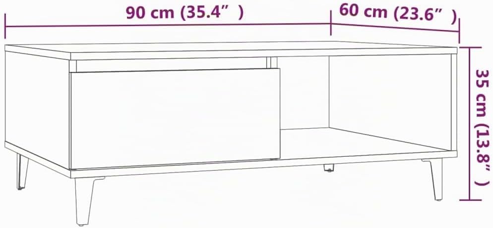 Couchtische mit Offenes Fach Side Table Beistelltisch Holz Wohnzimmertisch Modern Design Tisch Wohnz