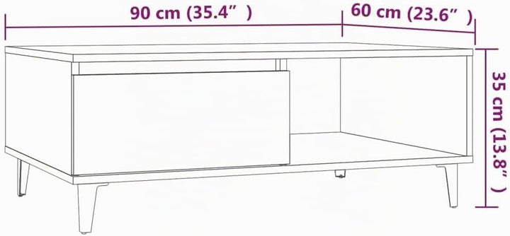 Couchtische mit Offenes Fach Side Table Beistelltisch Holz Wohnzimmertisch Modern Design Tisch Wohnz