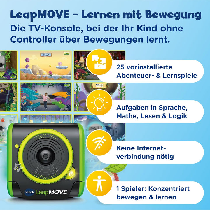 VTech LeapMOVE Lernkonsole Kinder I Interaktive Spielkonsole für Fernseher I Lernspiele ab 4 Jahre I