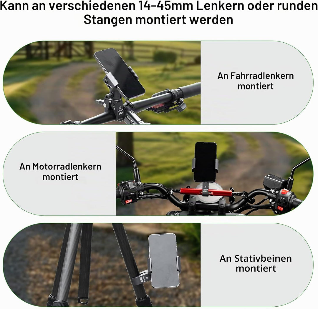 FANAUE Single Socket Arm with Handlebar Base Mount Strong Rod Clamp Compatible with RAM Mounts 1 Inc