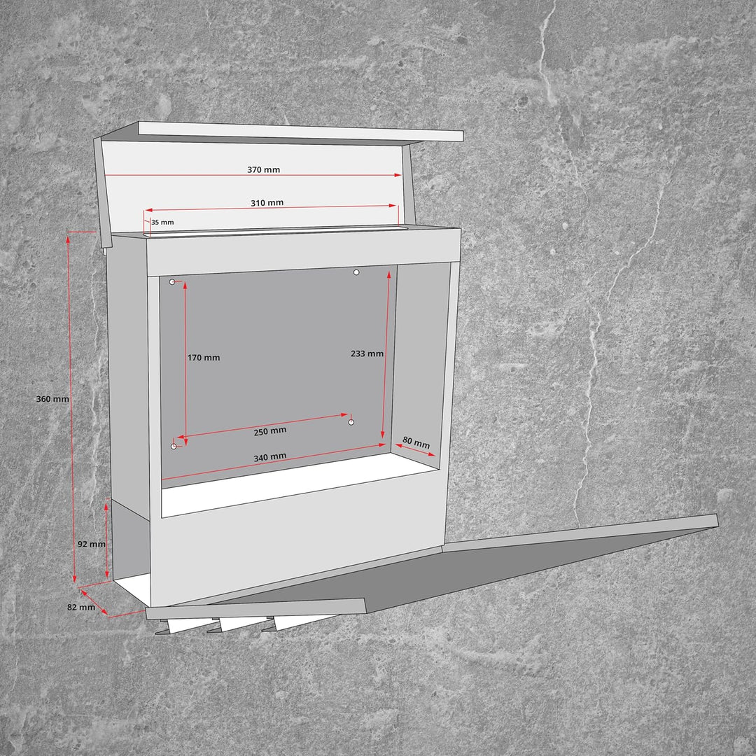 Grafner Premium Briefkasten personalisiert, RAL7016 mit Zeitungsfach und 2 Schlüssel, moderner Postk