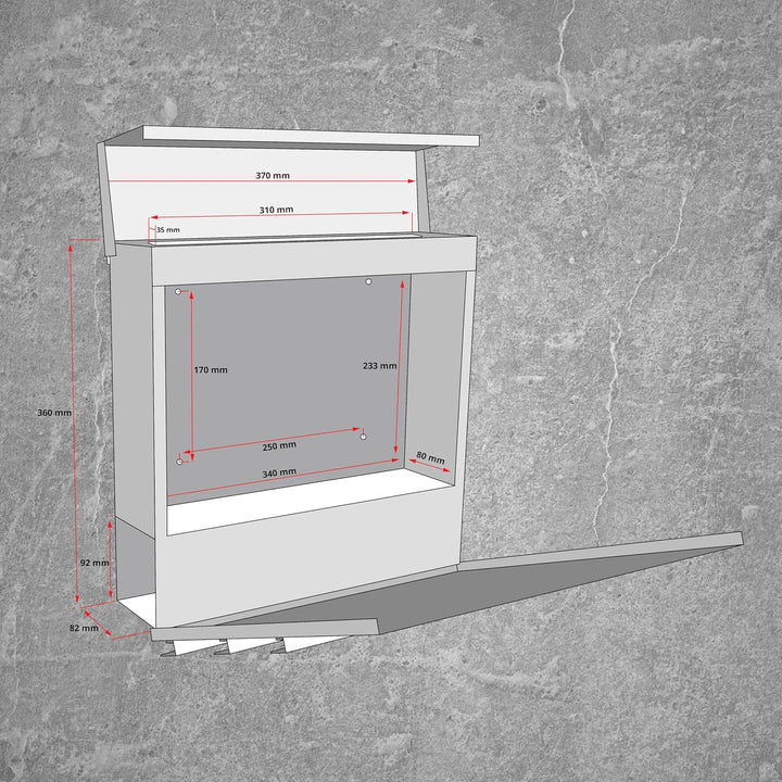 Grafner Premium Briefkasten personalisiert, RAL7016 mit Zeitungsfach und 2 Schlüssel, moderner Postk