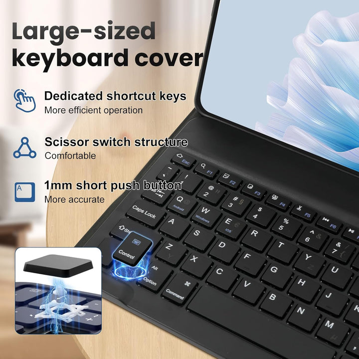 WingFly Tastatur Hülle für Lenovo Idea Tab Plus 12,1 Zoll Tablet (TB365FC), Abnehmbares Magnetisch T