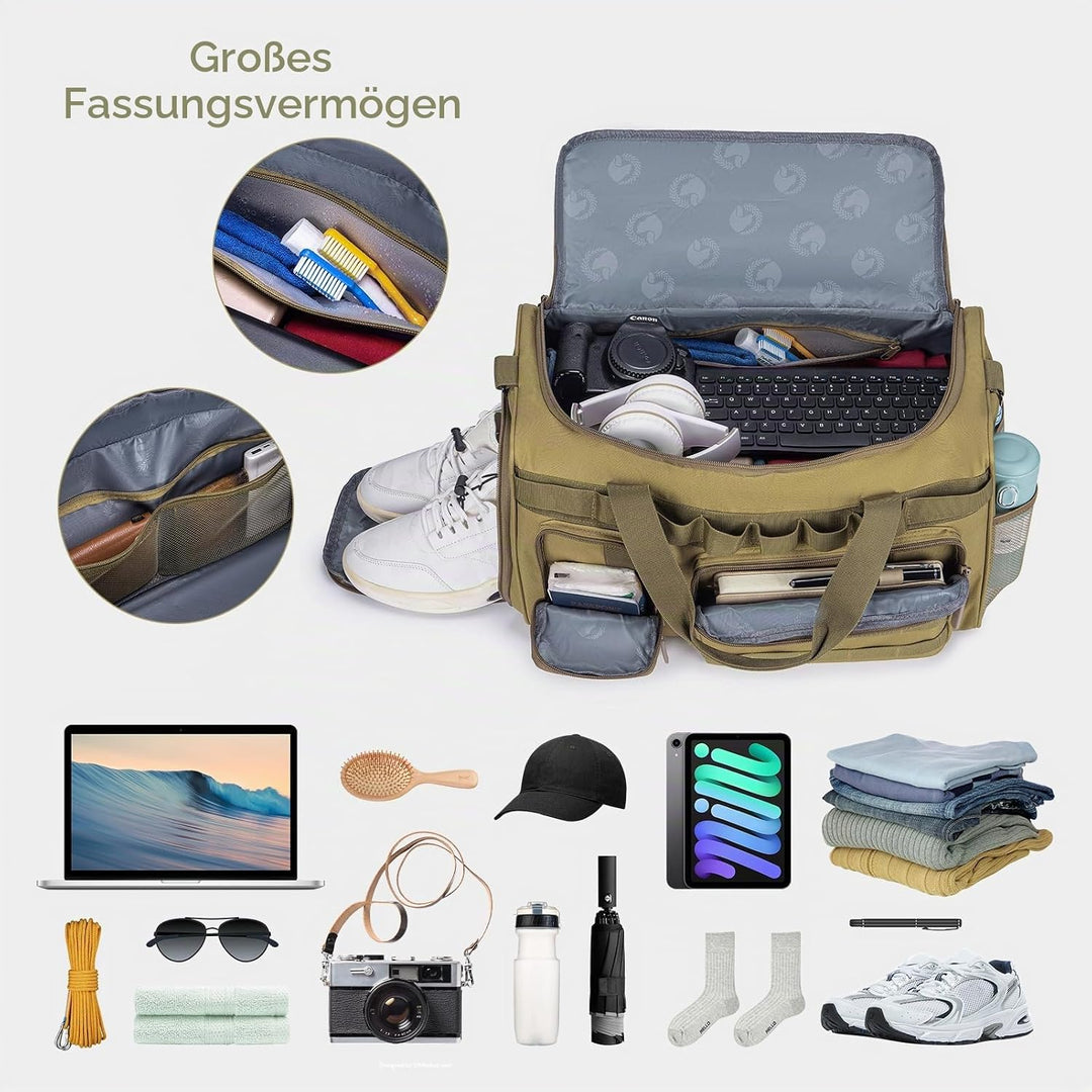 BAGZY Taktischer Reisetasche Sporttasche Herren mit Schuhfach Gym Tasche Rucksack 40L Trainingstasch