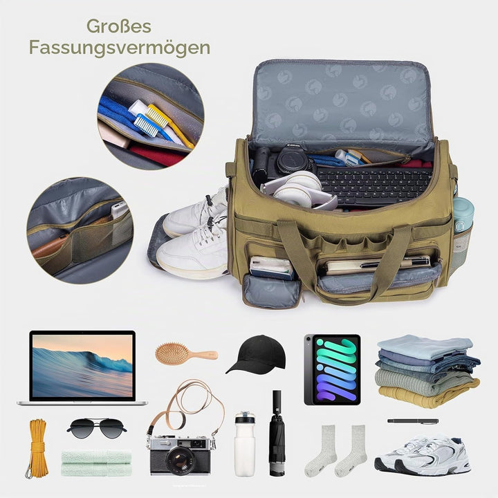 BAGZY Taktischer Reisetasche Sporttasche Herren mit Schuhfach Gym Tasche Rucksack 40L Trainingstasch
