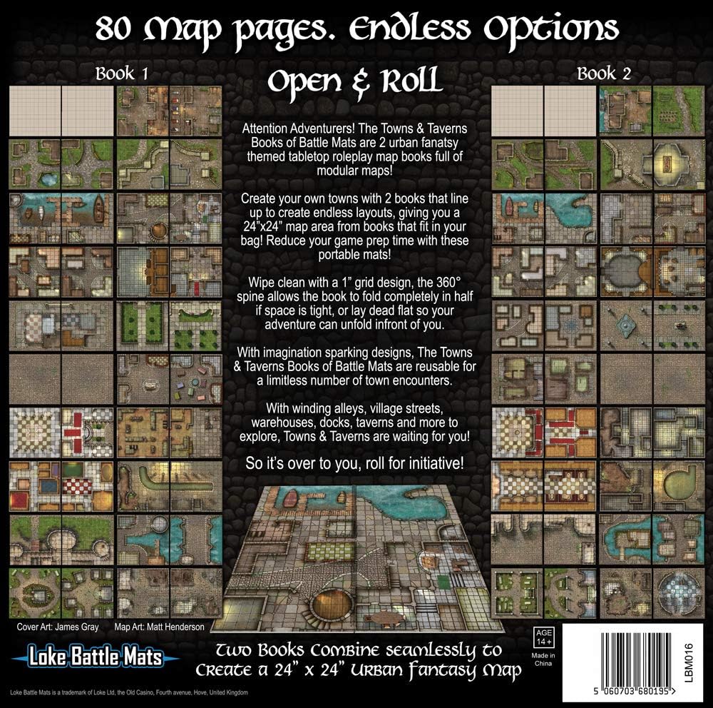 Loke Towns & Taverns Books of Battle Mats