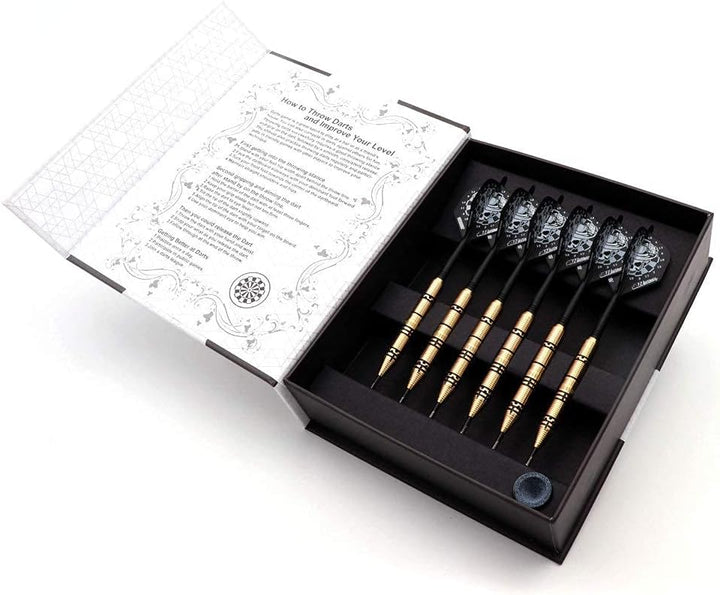 CUESOUL Jazz-Metal 21g Steel Tip Dart Set aus schwarz beschichtetem Messing mit integrierten AK5 Fli