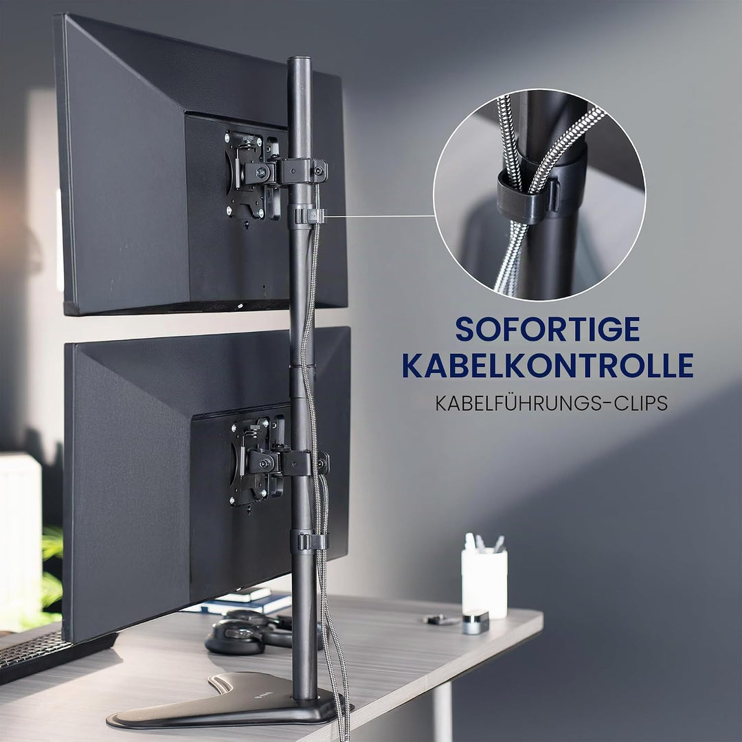 VIVO Stand-V002L Ständer für 2 Bildschirme bis zu 76,2 cm (30 Zoll) vertikal Vertikale Anordnung., V
