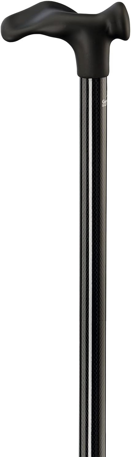 Designer Gehstock Gehhilfe Carbon Comfort-Stock rechts oder Links schwarz rechte Hand, rechte Hand